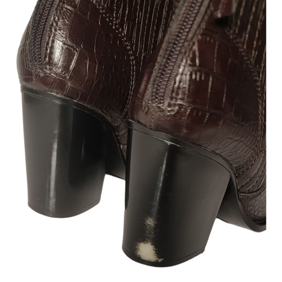 ZARA Brown Women's Booties Ankle Boots Block Heel Ankle Booties Size 37 - Picture 6 of 6